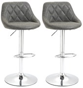 HOMCOM Set 2 Scaune Bar Pivotante Reglabile, Suport Picior, Imitație Piele, Design Modern, Gri | Aosom Romania