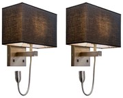 Set de 2 aplice din oțel cu abajur