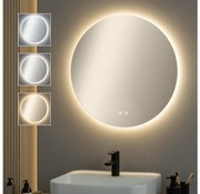 Brilagi - Oglindă LED dimabilă, cu încălzire și iluminare integrată DEMI ECO LED/12W/230V Ø 60 cm IP44