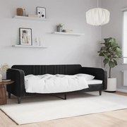 vidaXL Pat de zi, negru, 100x200 cm, catifea