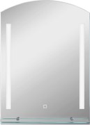 Kleankin Oglindă Baie cu Lumină LED Reglabilă pe 3 Culori și Raft din Sticlă, 50x12x70 cm, Argintiu | Aosom Romania