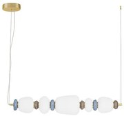 Lustra LED decorativa ceramic maro, albastru, alb, PALO