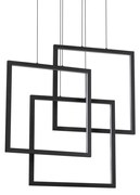 Lustra LED suspendata design geometric FRAME SP QUADRATO neagra