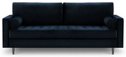 Canapea din catifea Milo Casa Santo, 219 cm, albastru