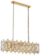 Candelabru pe lanț CRYSTALLINE 13xE14/40W/230V auriu