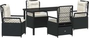 vidaXL Set de masă pentru grădină 5 pcs Negru poliratan