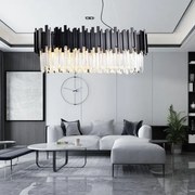 Candelabru Cristal Elit's, negru mat, 80x30 cm