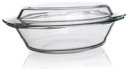 Tavă ovală de copt Simax, din sticlă, cu capac, 3,6 l