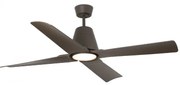 Lustra LED cu Ventilator si telecomanda design modern TYPHOON maro