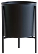 Ghiveci metalic cu suport MATHY 13x18 cm, negru