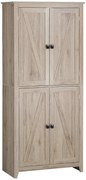 HOMCOM Bufet Elegant cu 4 Uși și Rafturi Ajustabile, Design Natural, 80x40x182 cm | Aosom Romania