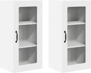 vidaXL Dulap de bucătărie 2 pcs Alb 40 x 31 x 80 cm Lemn compozit