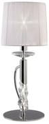 Veioza, Lampa de masa eleganta Tiffany crom/ abajur alb