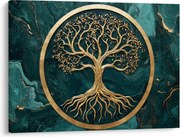 Tablou – Arborele vieții auriu în marmură (70x50 cm)