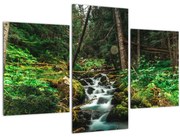 Tablou cu pârău în pădure (90x60 cm)