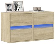 vidaXL Comodă TV de perete cu LED, 2 buc. stejar sonoma, 41x31x45 cm