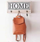 Cuier hol cu 3 agatatori din lemn Home Homs, 35 x 25 cm, maro rustik