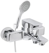 Baterie cada-dus Rubineta Modena monocomanda crom lucios cu set de dus para 5 functii