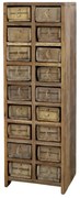 Comoda vintage din lemn reciclat, cu 18 sertare, Grimaud