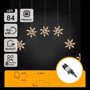 Aigostar - Ghirlandă LED pentru exterior 84xLED/230V 1,2x1m IP44 alb cald cu fulgi de nea