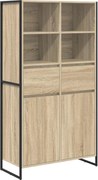 vidaXL Bufet cu sertar 2 pcs Sonoma 81 x 36 x 150.5 cm Lemn compozit