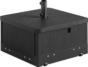 Outsunny Bază pentru Umbrelă 3-în-1 Exterior, Măsuță de Cafea, Jardinieră cu Orificiu de Scurgere, Capacitate 80 kg, Suport Umplut cu Roți și Mânere pentru Terasă și Piscină, Negru | Aosom Romania