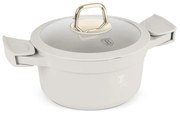 Oală cu capac 20 cm, 2.8L – Berlinger Haus Sahara Collection BH 7786, crem, cu mânere din silicon detașabile, strat titan antiaderent