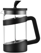 Presa de cafea franceza Kinghoff KH 1399, 1 l, Bol de sticla, Negru