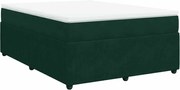 vidaXL Pat box spring cu saltea, verde închis, 140x200 cm, catifea