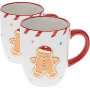 Set de 2 căni din ceramică Turtă dulce 330 ml