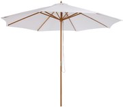 Outsunny Umbrela din Lemn Umbrela Soare pentru Gradina Balcon Alb 3 m | Aosom Romania