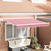vidaXL Material de înlocuire pentru copertină Roșu și alb 350 x 200 cm