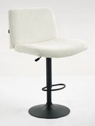 HR150W Scaun Alb din Catifea Reiată cu Bază Neagră