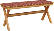 vidaXL Bancă de grădină, roșu, lemn masiv acacia/textil