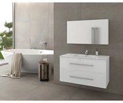 Dulap cu oglinda suspendat Drop Torino alb 1 usa 88 cm