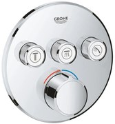Grohe SmartControl Baterie dus cu termostat cu 3 iesiri, rotunda