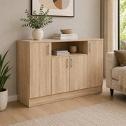 Comoda Remi, 4 Usi, Stejar Sonoma, 135 x 50 x 80 cm