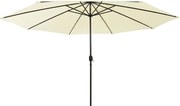 vidaXL Umbrelă soare de grădină cu LED-uri, nisipiu, 400 cm