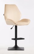 HR350KW Scaun Crem din Catifea Bază Neagră