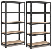 Raft metalic, negru, set 2, bucăți