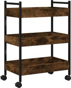 vidaXL Cărucior de bucătărie stejar fumuriu 50x30x70 cm lemn prelucrat