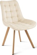 Scaun de dining SORIA VELVET, bej deschis