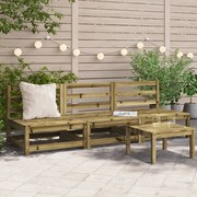 vidaXL Canapele grădină fără cotiere 3 buc. 70x70x67cm lemn pin tratat