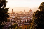 Fotografie Elevated view over the city of Florence at sunset, Gary Yeowell