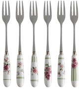 Set 6 furculițe cu mâner din ceramică Brandani Nonna Rosa