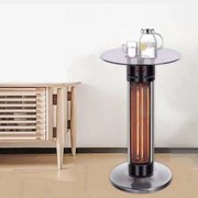 Incalzitor terasa tip masa, h 81.5 cm, d blat 50 cm, ip24, 1600 w, otel inoxidabil/sticla securizata, negru/argintiu