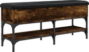vidaXL Bancă de pantofi, stejar fumuriu, 102x32x45 cm, lemn prelucrat