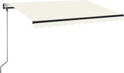 vidaXL Copertină automată cu senzor vânt & LED, crem, 350x250 cm