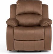 Fotoliu Masaj, Incalzire, rabatabil, sezut cu arcuri metalice, suport picioare extensibil, catifea, Maro