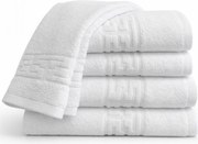Set 5 Prosoape 70x130 cm Bumbac 500 g/mp Bordura Greceasca, Alb